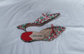 Manolo Blahnik raspberry print mule