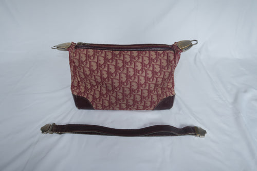 Dior Burgundy Canvas Shoulder Bag