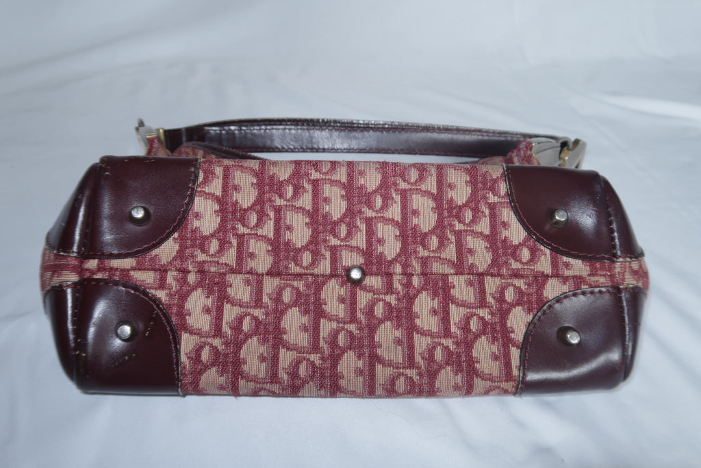 Dior Burgundy Canvas Shoulder Bag