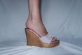 Bridget Pink Rhinestone Wedge